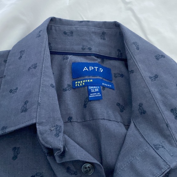 Car Print Casual Slim Fit Shirt - Picture 4 of 4